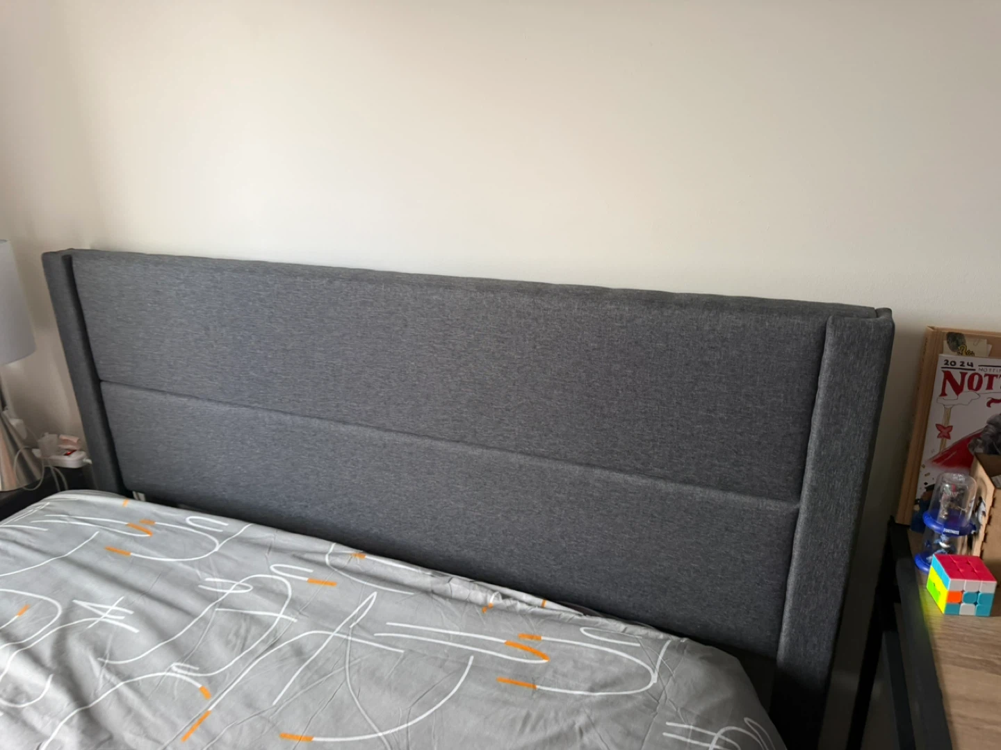 Grey Fabric Headboard and Bed Frame - photo 5