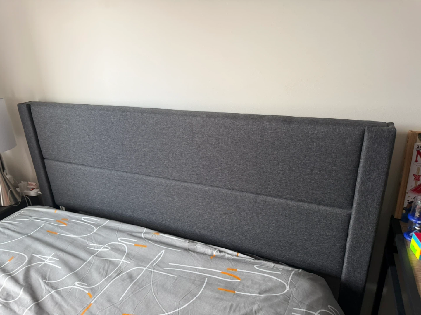 Grey Fabric Headboard and Bed Frame - photo 4