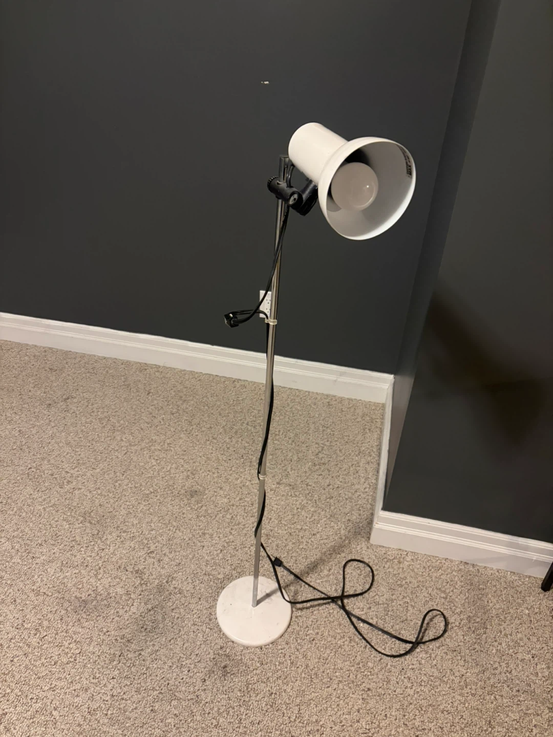 White Floor Lamp with Adjustable Head