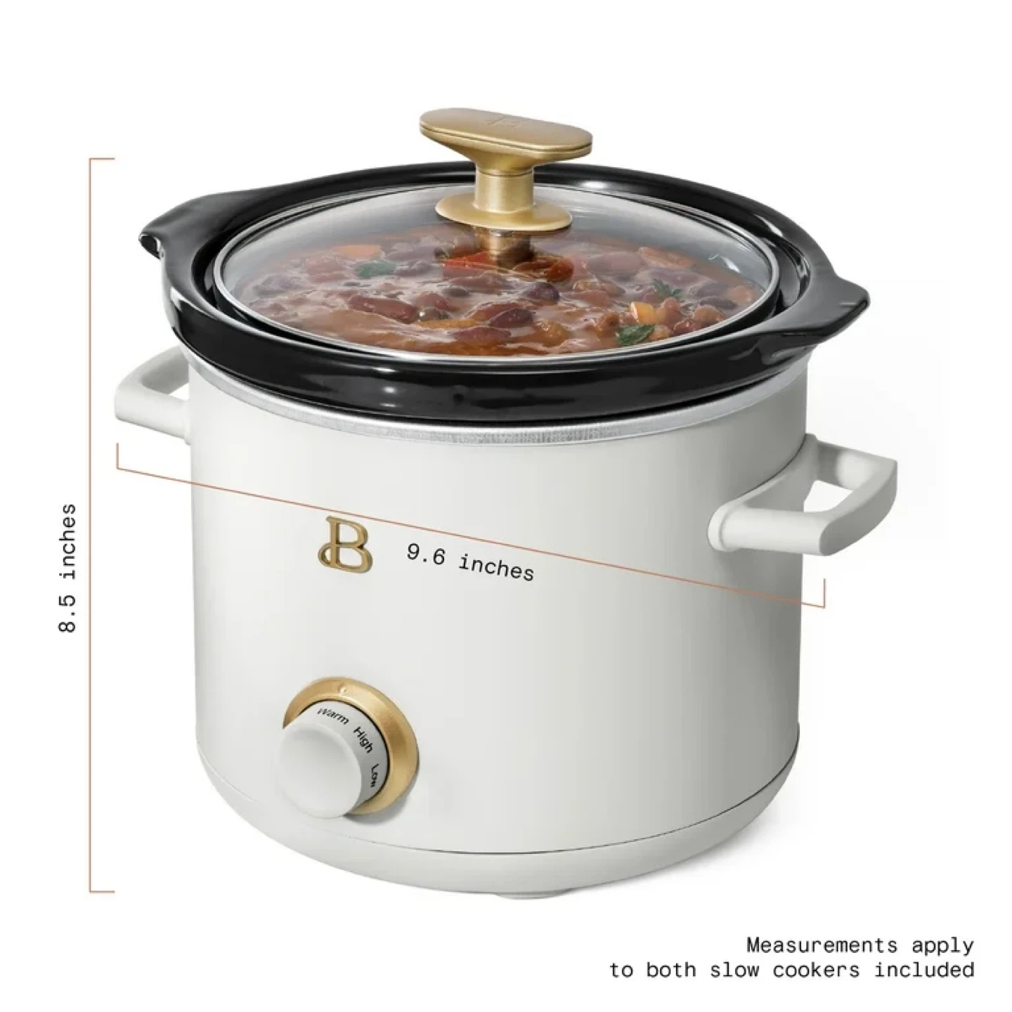White Slow Cooker with Gold Accents