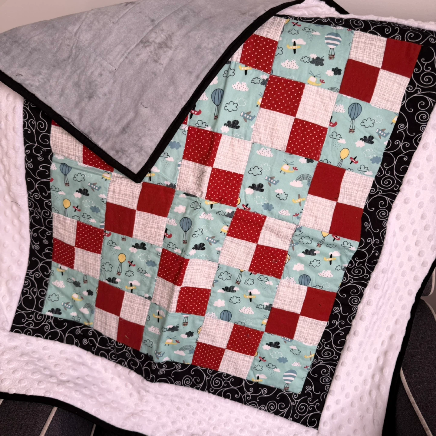 Handmade Baby Quilt with Assorted Cute Prints - photo 4