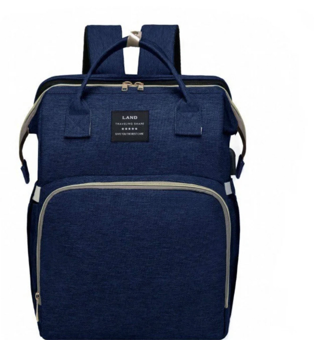 LAND Diaper Bag Backpack with Bassinet - Navy