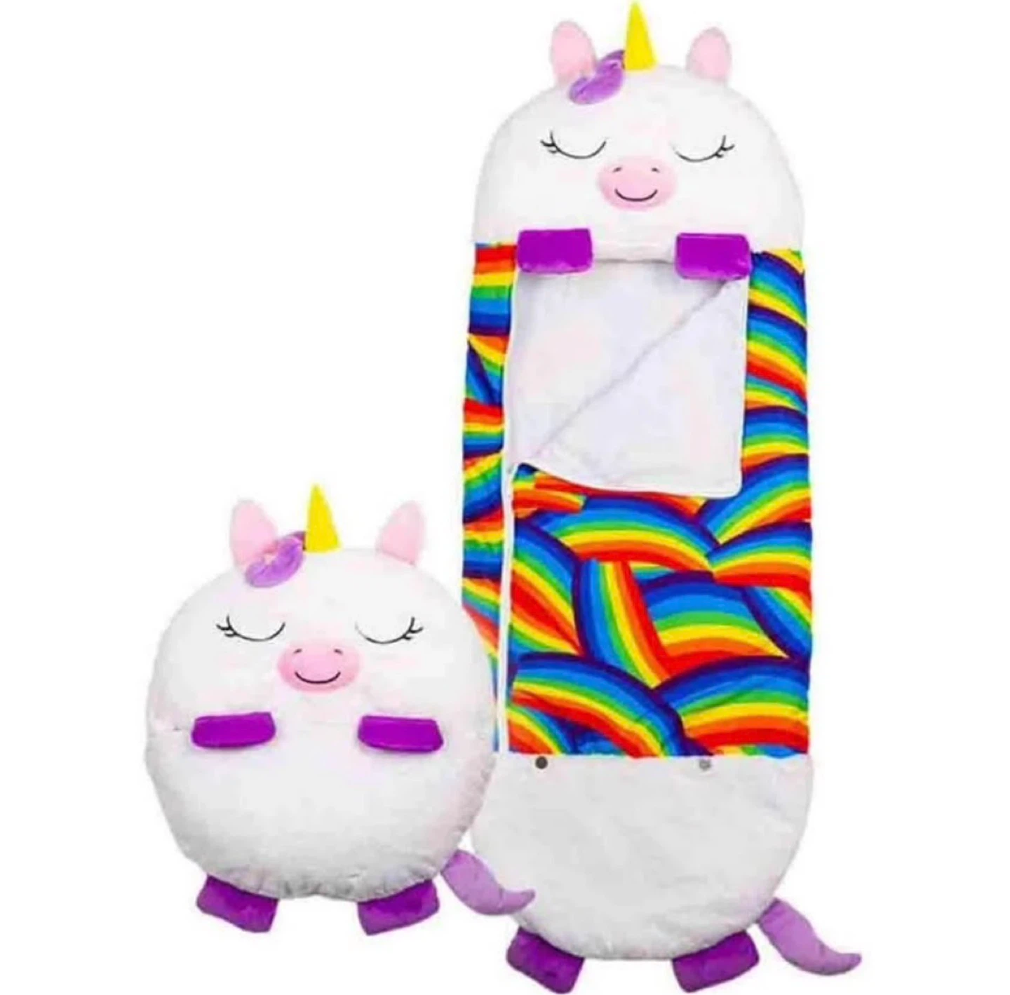 Unicorn Sleeping Bag and Plush Toy Set