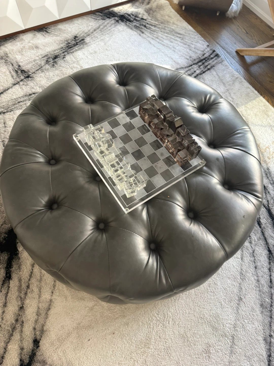 Grey ottoman