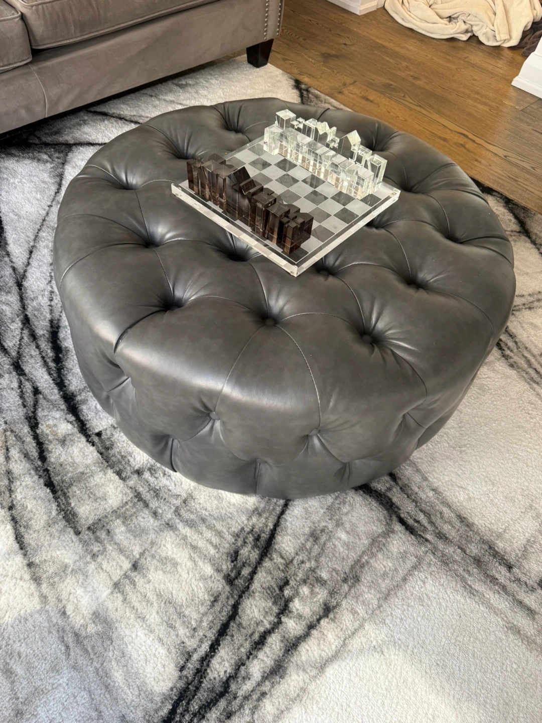 Grey ottoman - photo 2