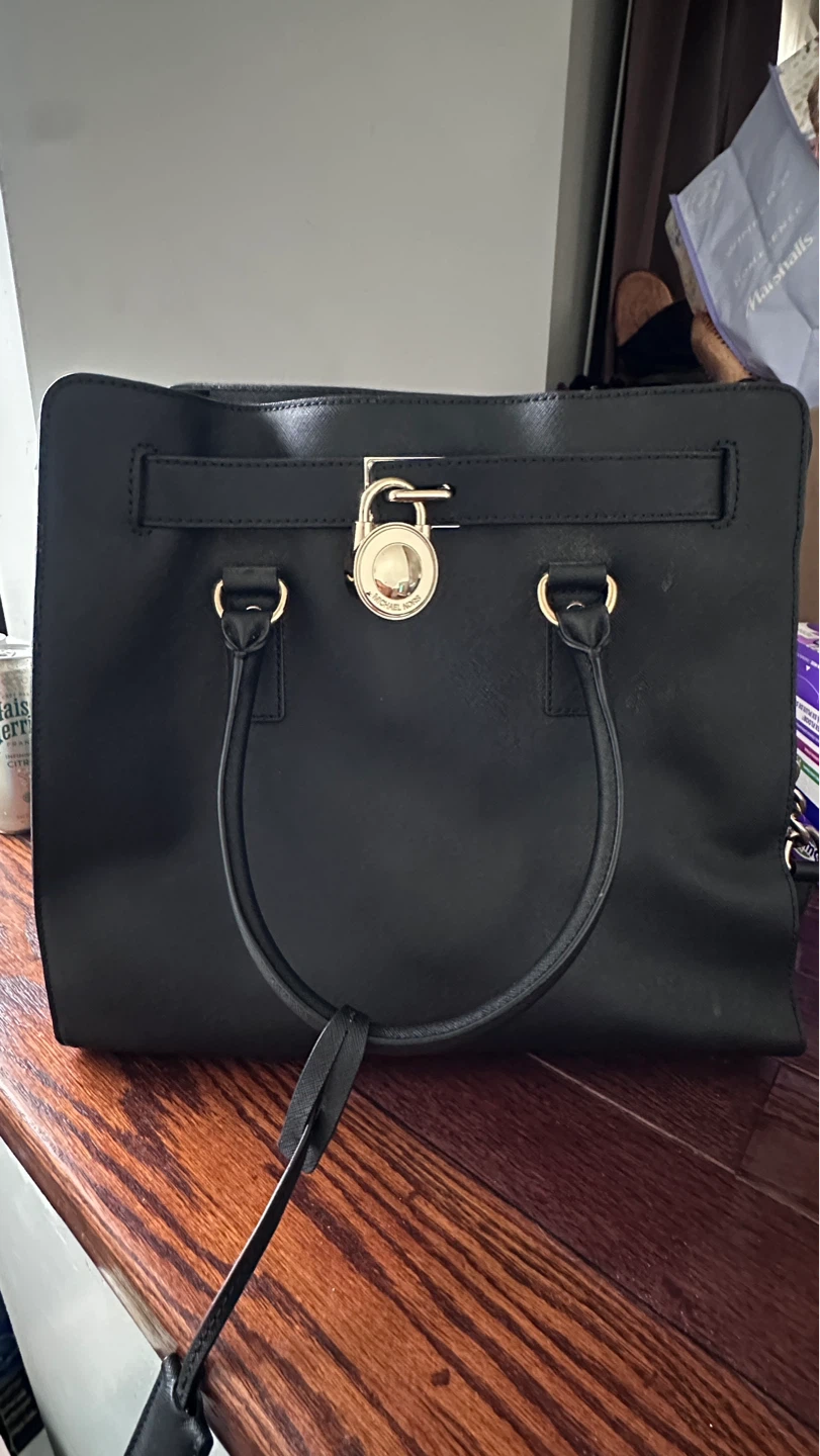 Vintage Michael Kors Black Leather Satchel Handbag