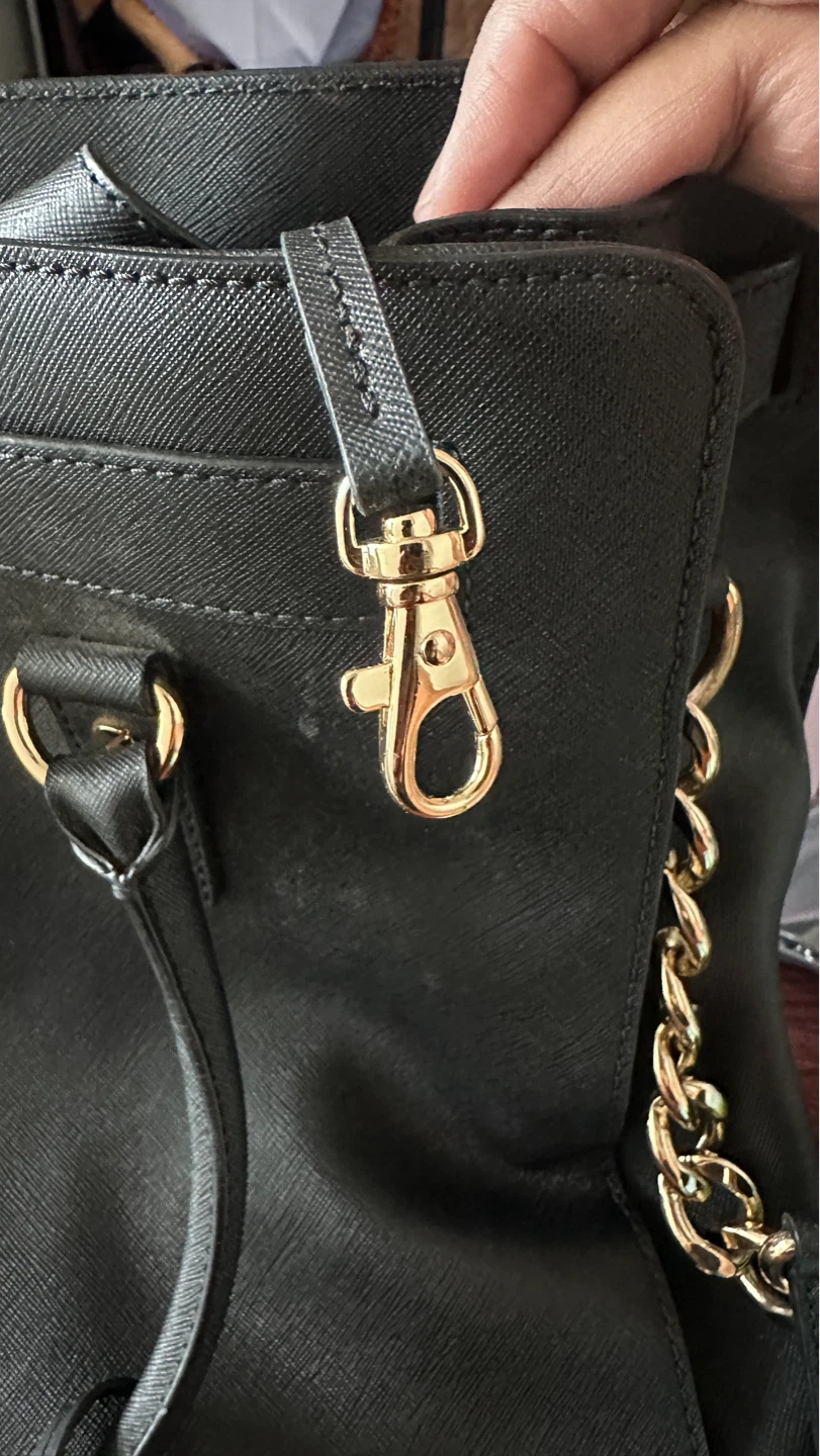 Vintage Michael Kors Black Leather Satchel Handbag - photo 4