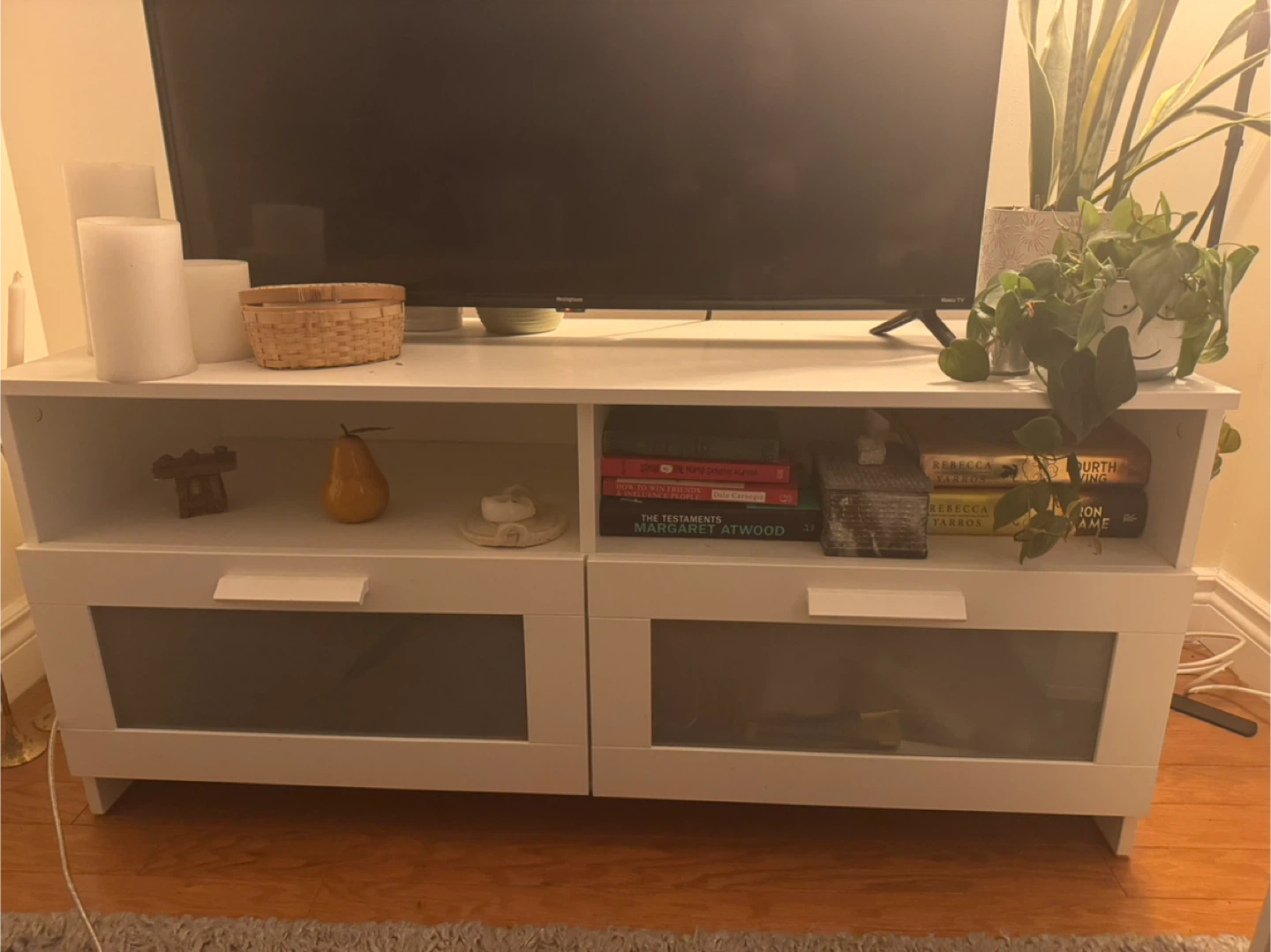 IKEA TV Stand with 2 Drawers and Shelves