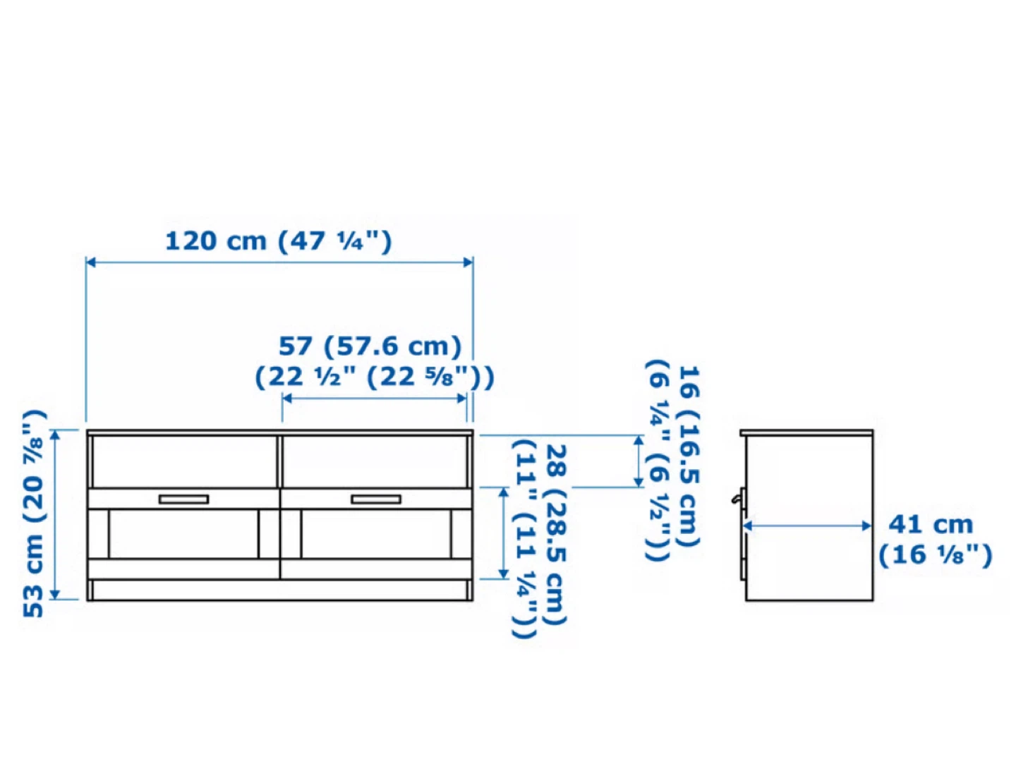 IKEA TV Stand with 2 Drawers and Shelves - photo 2