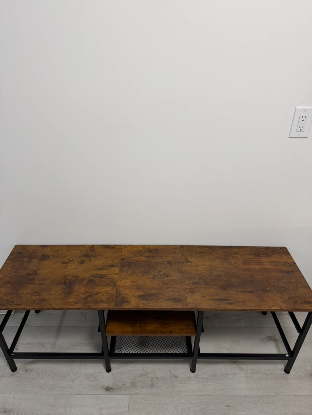 Rustic Wood Entertainment TV Stand with Shelving - photo 2