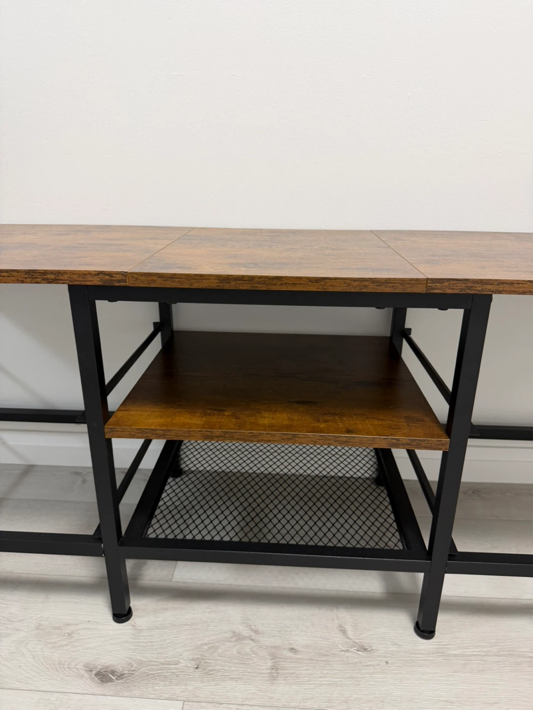 Rustic Wood Entertainment TV Stand with Shelving - photo 3