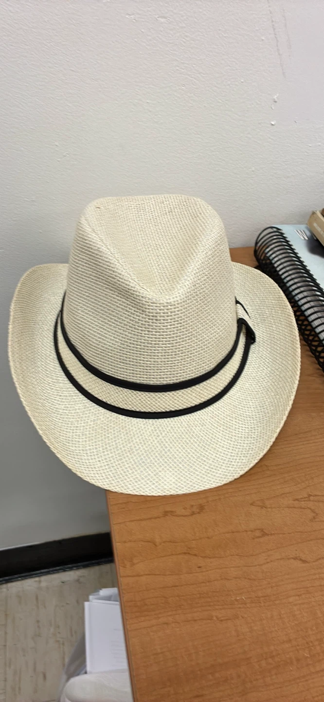 Straw Cowboy Hat with Black Band