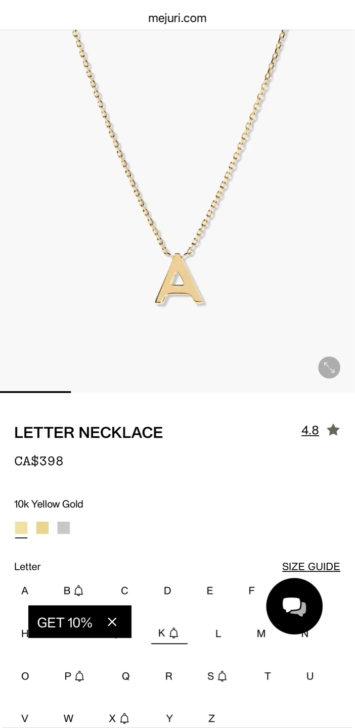MEJURI K LETTER NECKLACE - photo 4