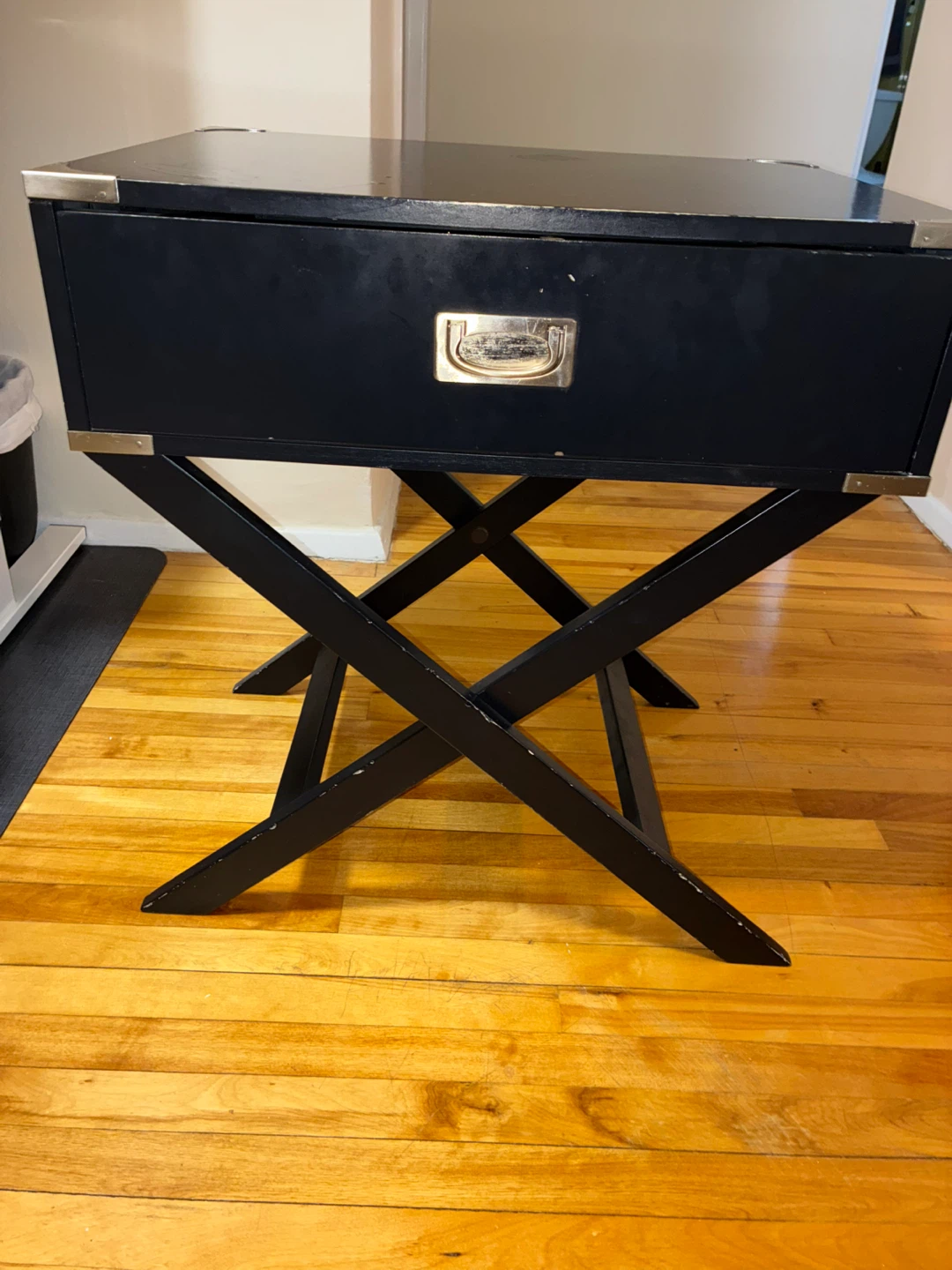Black Side Table with Drawer