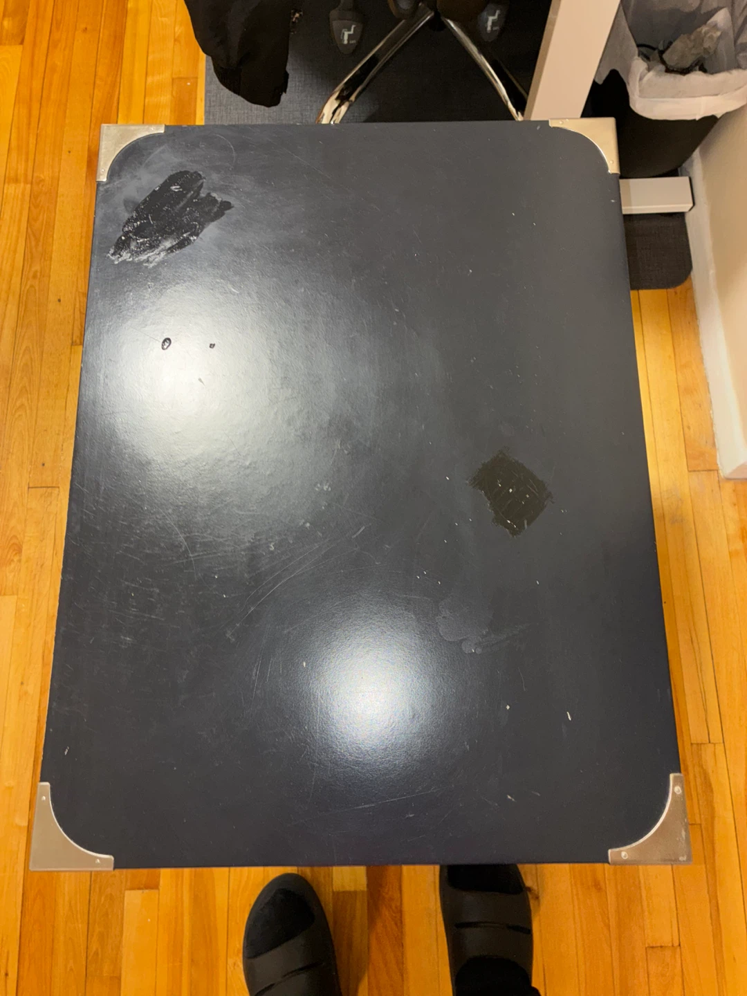 Black Side Table with Drawer - photo 4