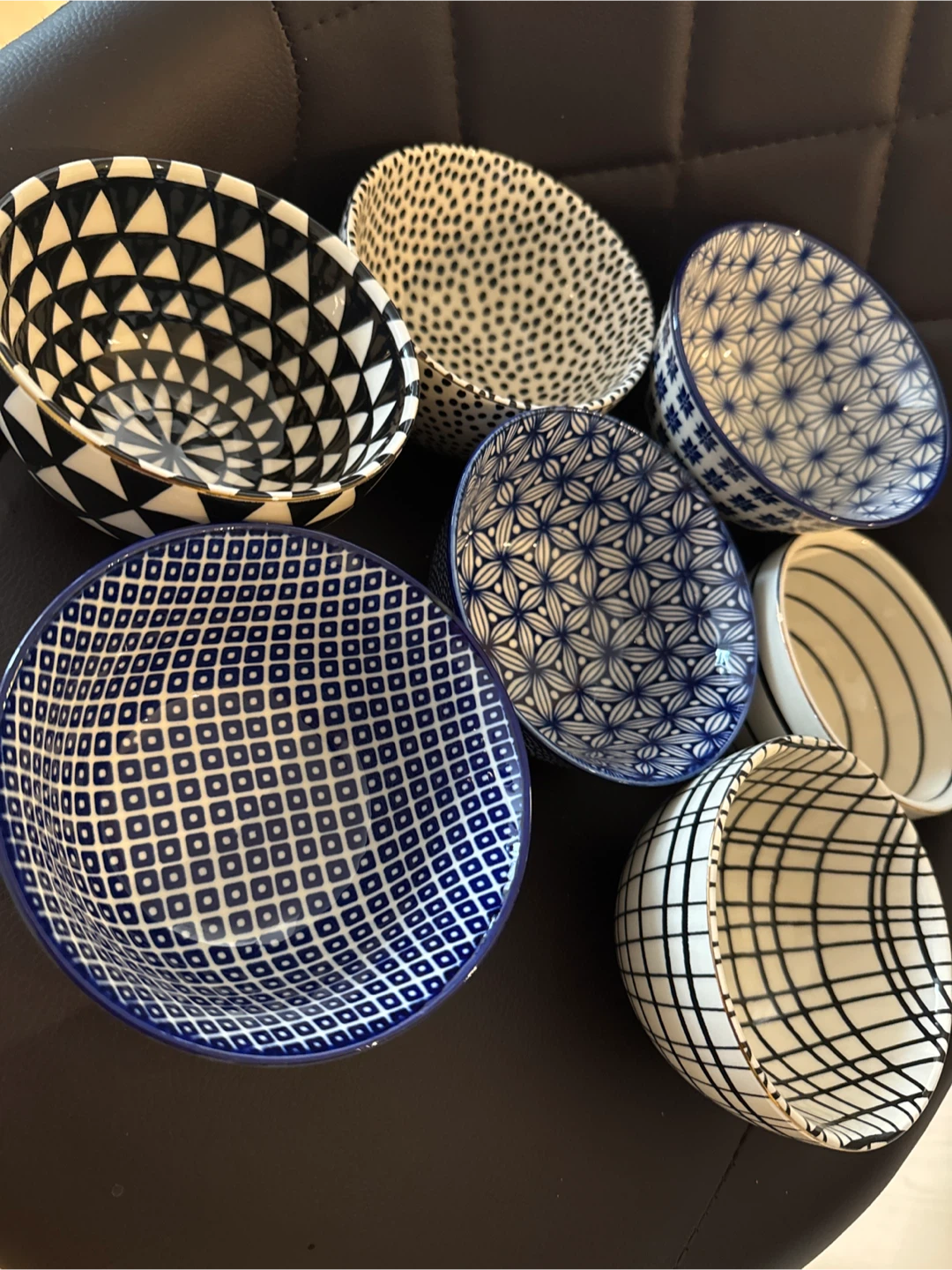 Set of 7 Decorative Ceramic Bowls