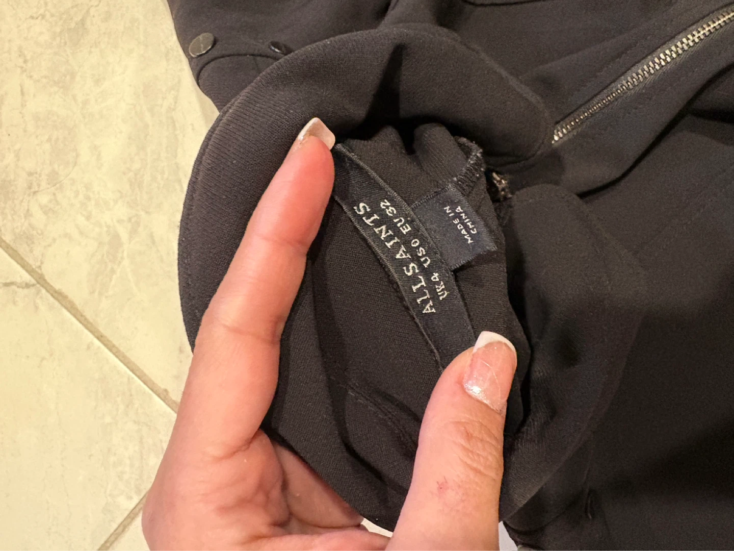 ALLSAINTS Frieda Black Zipped Cargo Jumpsuit UK 6 - photo 3