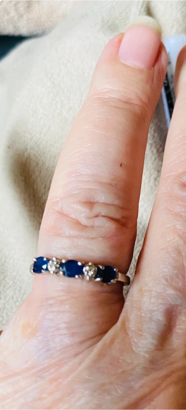 10K white gold Sapphire and Diamond Ring - photo 5