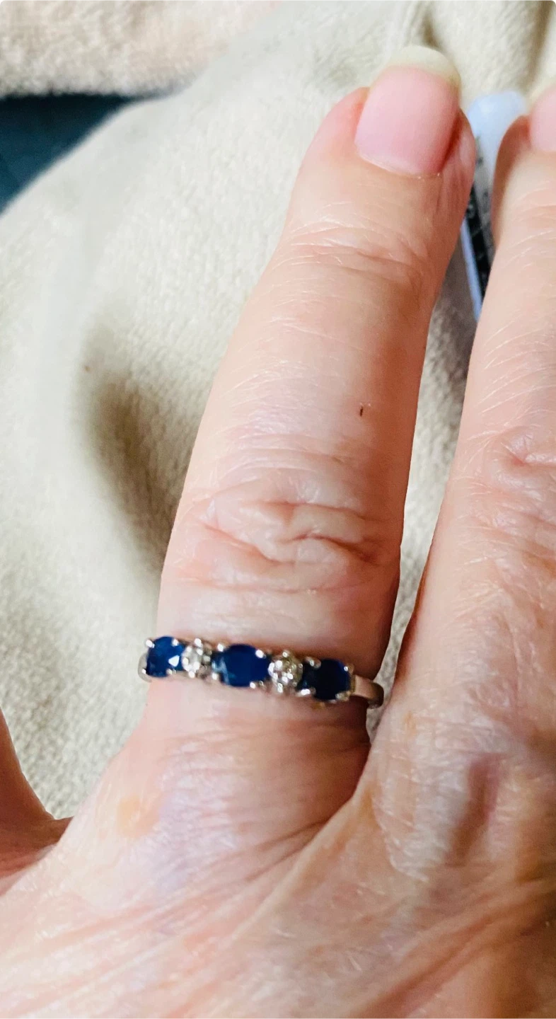 10K white gold Sapphire and Diamond Ring - photo 4