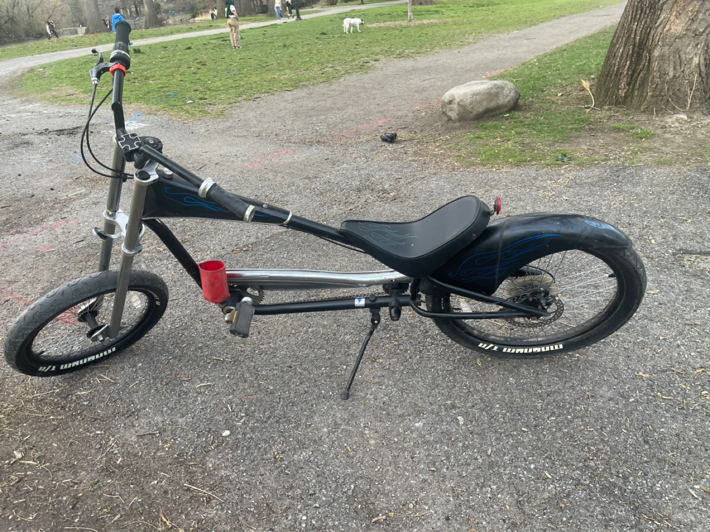 Custom Chopper Bicycle with Flame Decals - photo 3