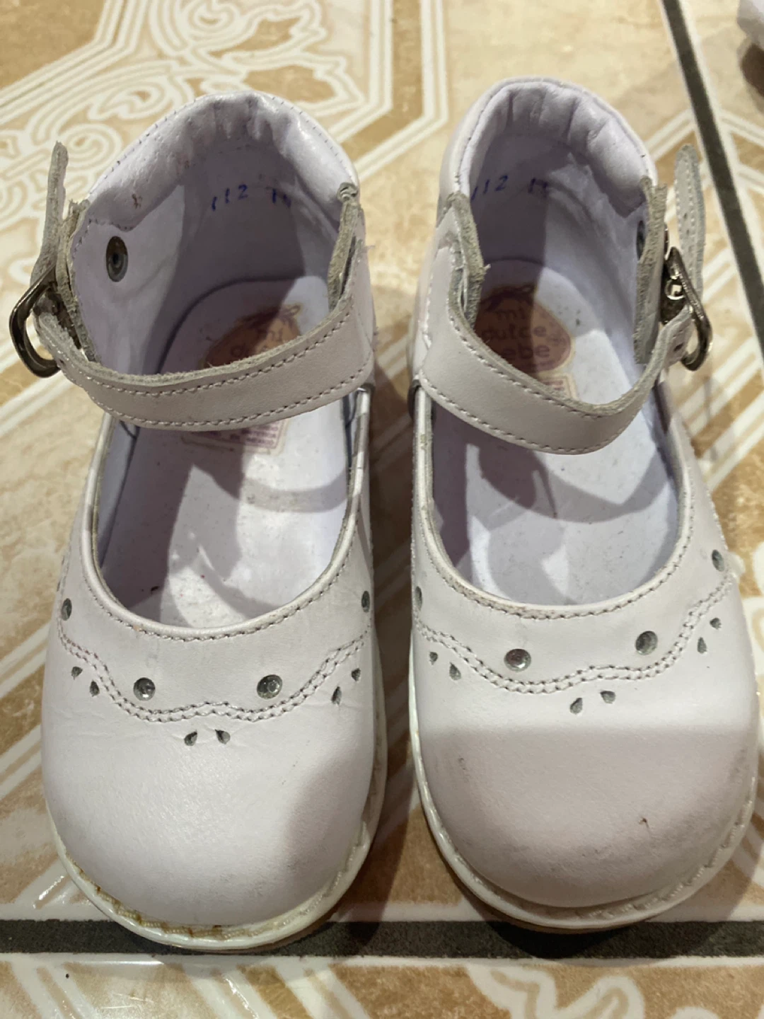 Mi Dulce Bebe White Mary Jane Shoes Size 12 - photo 3