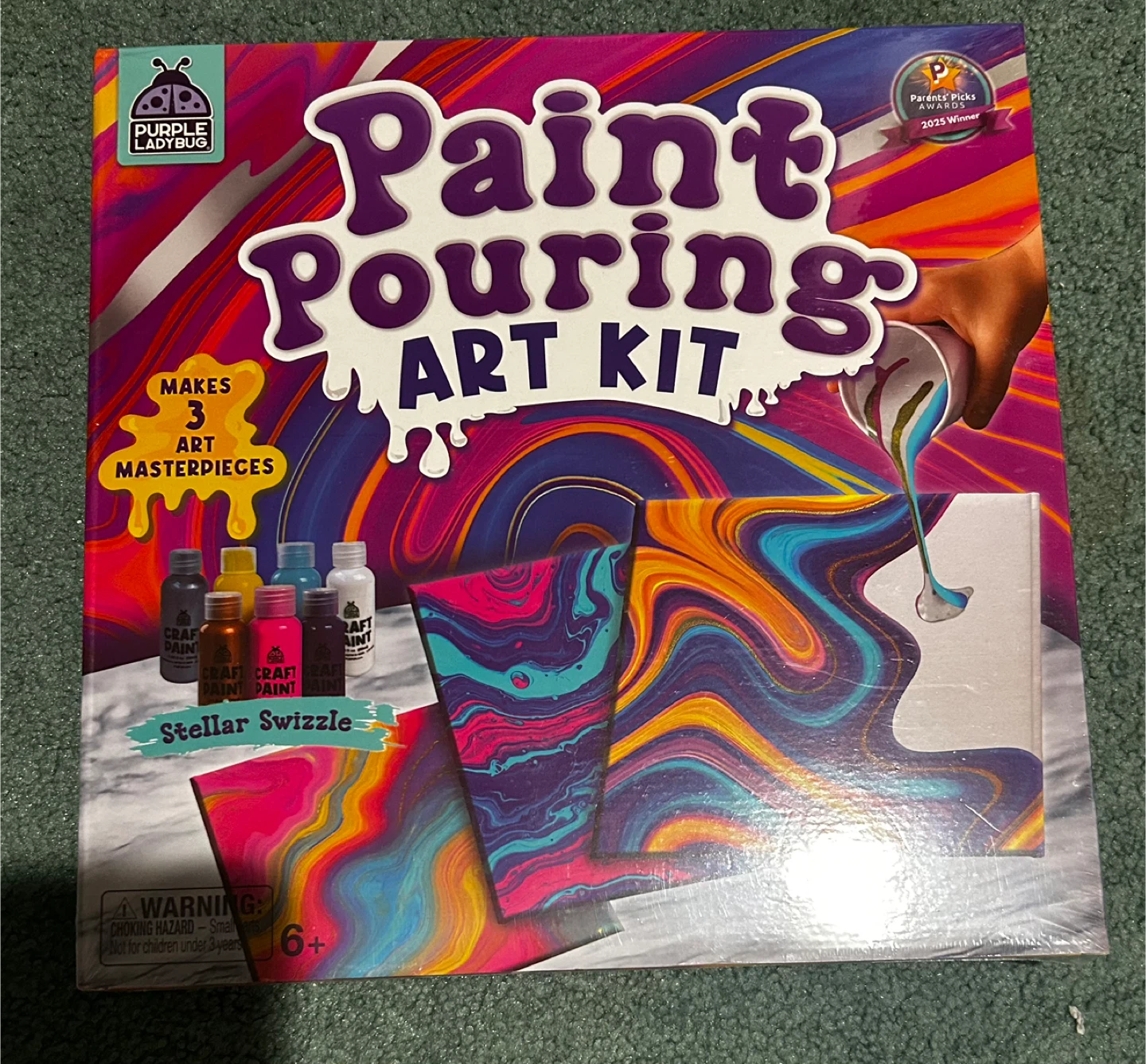Purple Ladybug Paint Pouring Art Kit - Stellar Swizzle