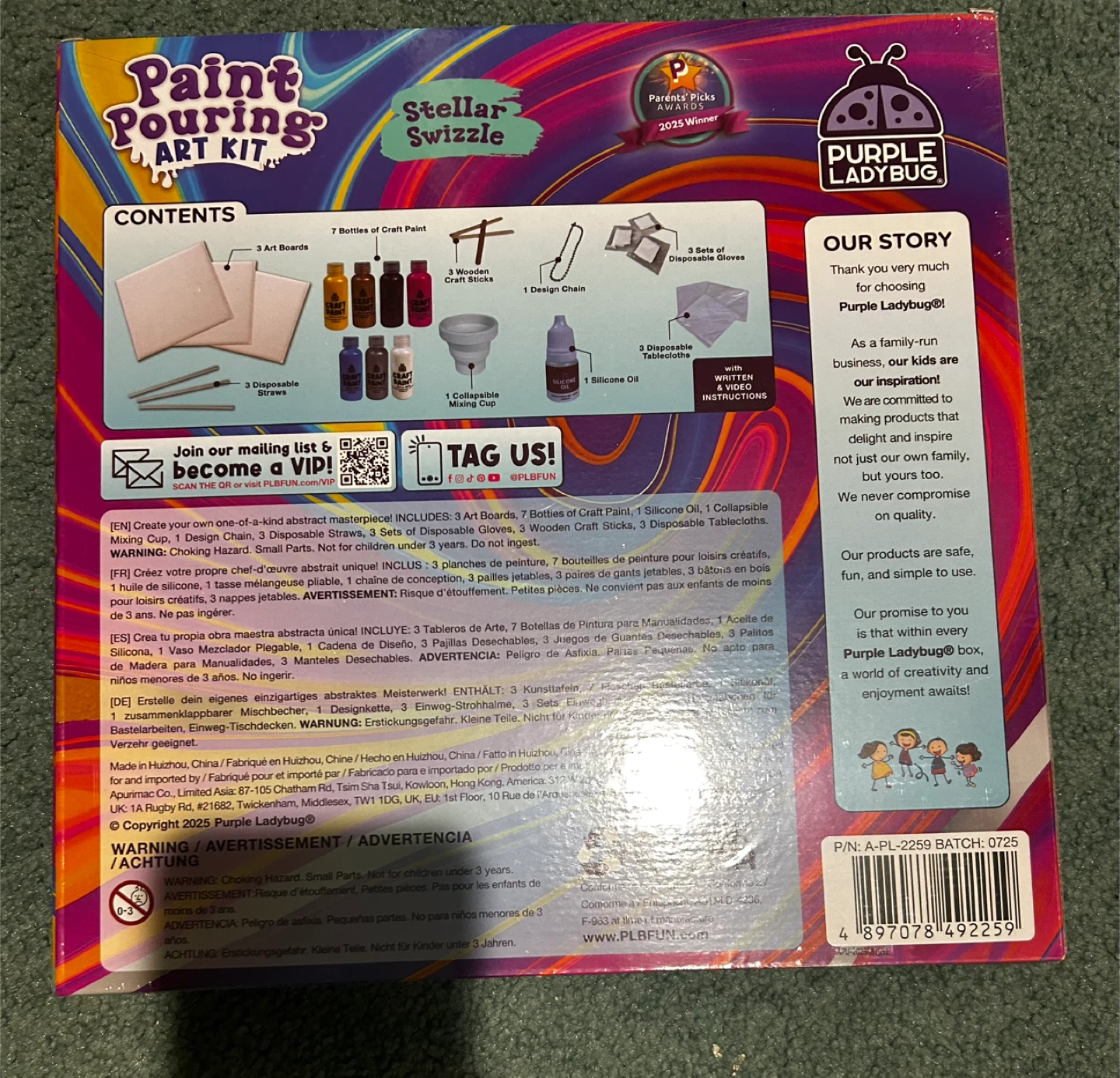 Purple Ladybug Paint Pouring Art Kit - Stellar Swizzle - photo 2