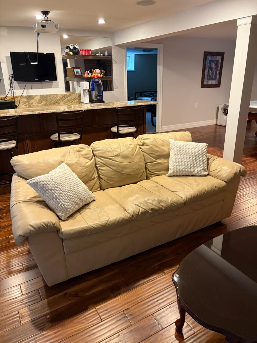 Tan Leather sofa and loveseat