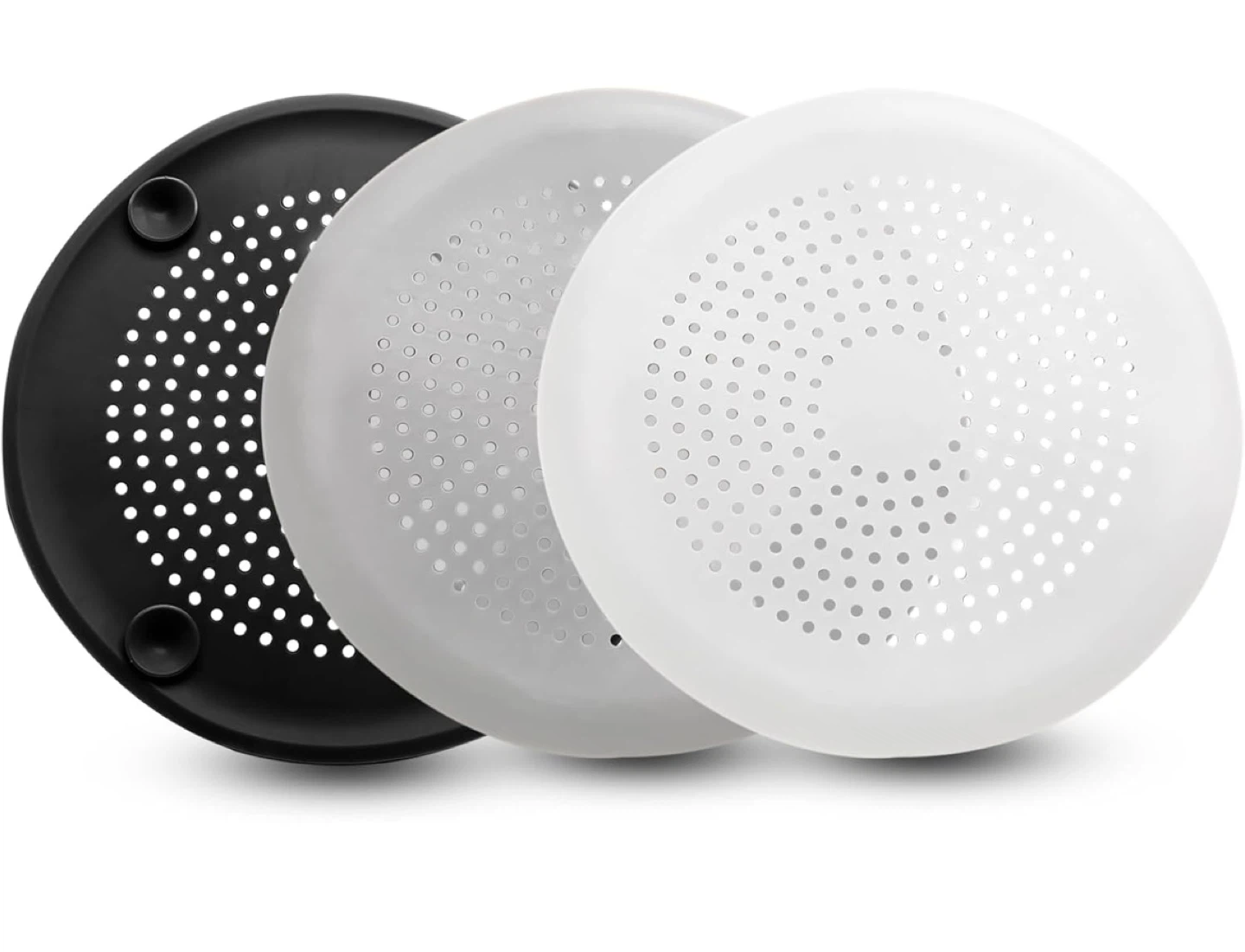 3 pack Drain Hair Catcher Set - grey, white, black