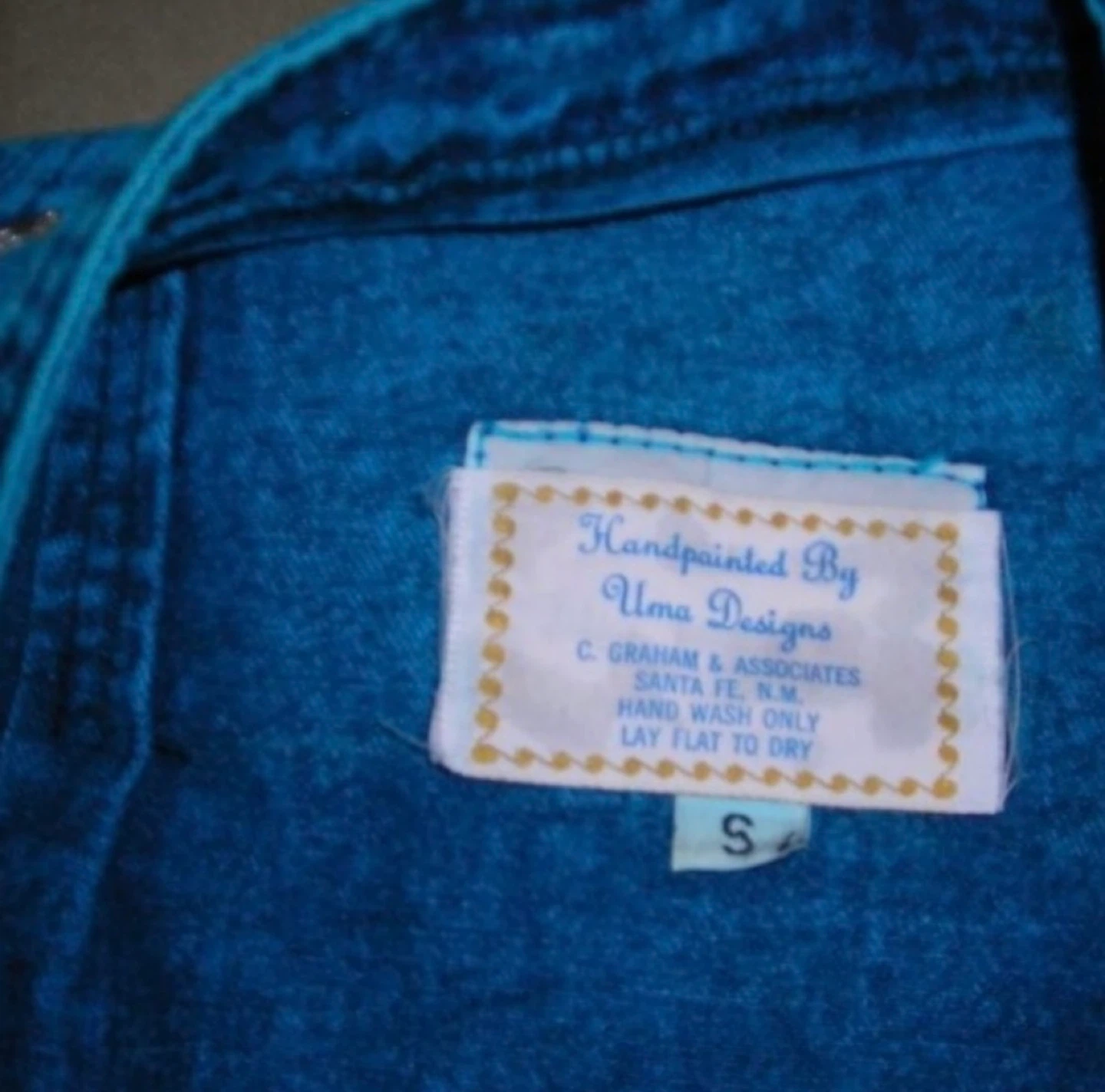 Uma Designs Handpainted Kokopelli &  horses Denim Jacket - photo 5