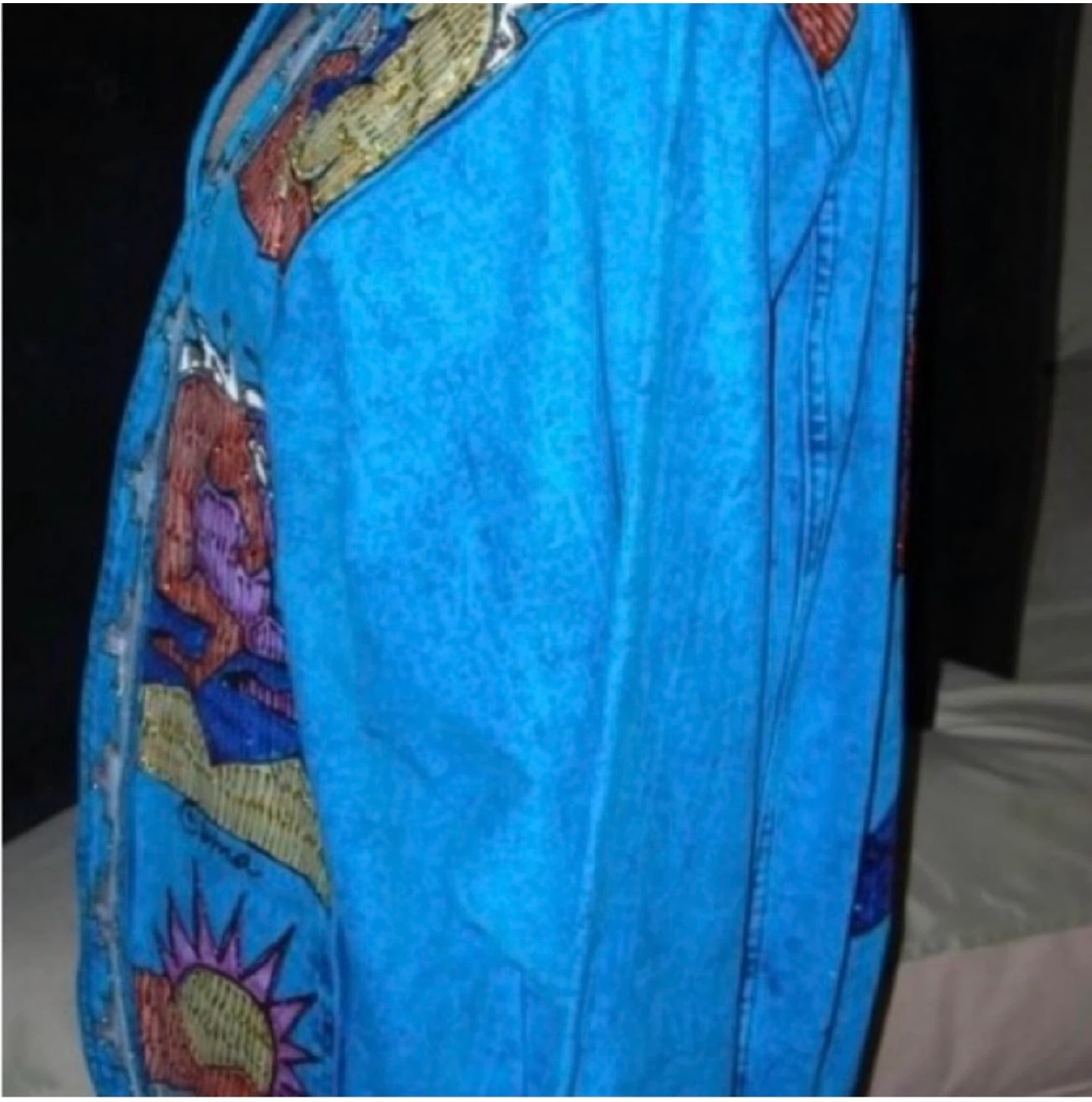 Uma Designs Handpainted Kokopelli &  horses Denim Jacket - photo 4