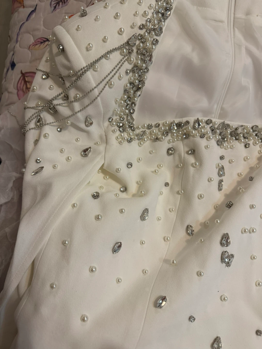 Miss Rosier White Embellished Square Neck Dress - photo 5