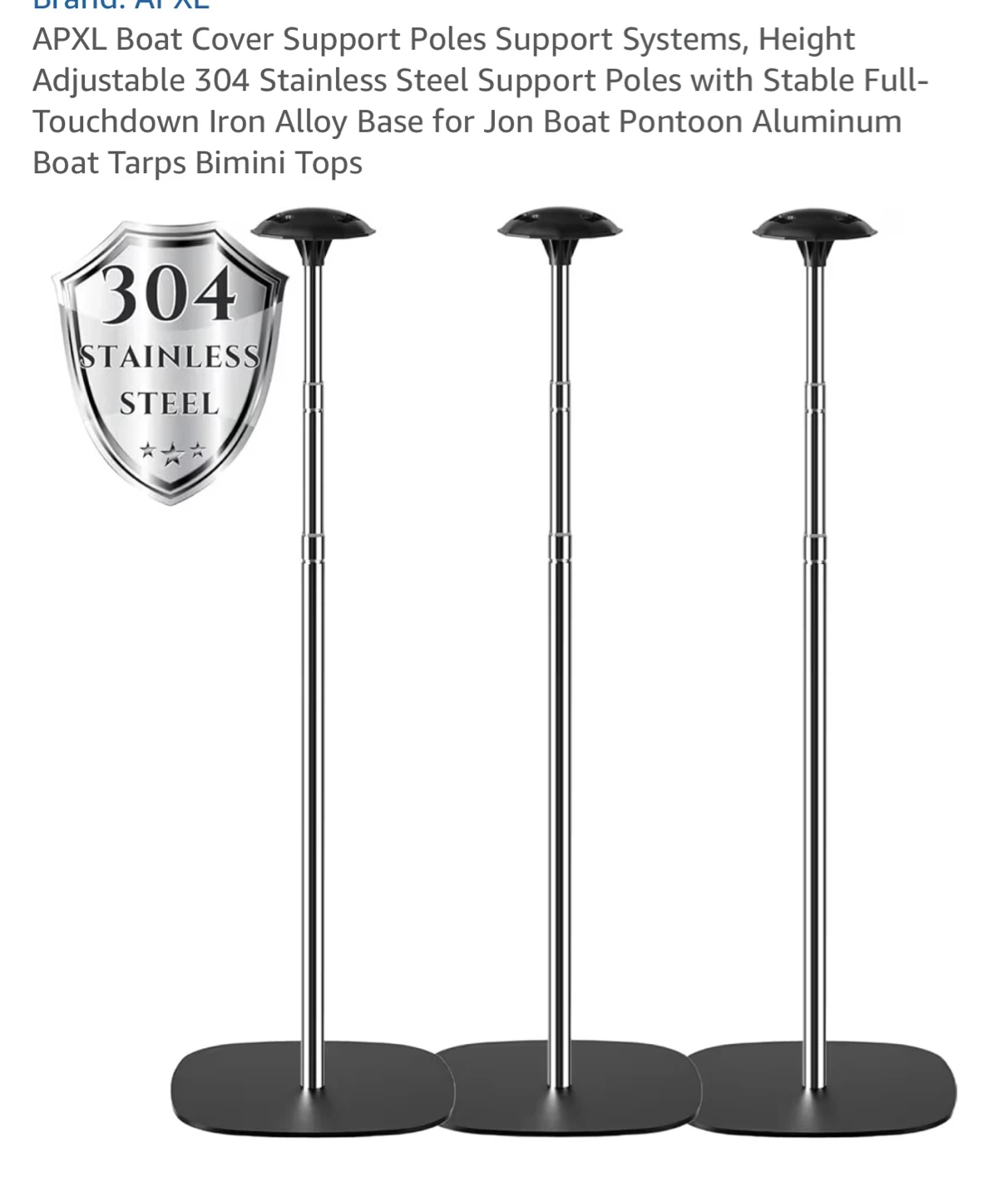 APXL Boat Cover Support Poles - Adjustable Height