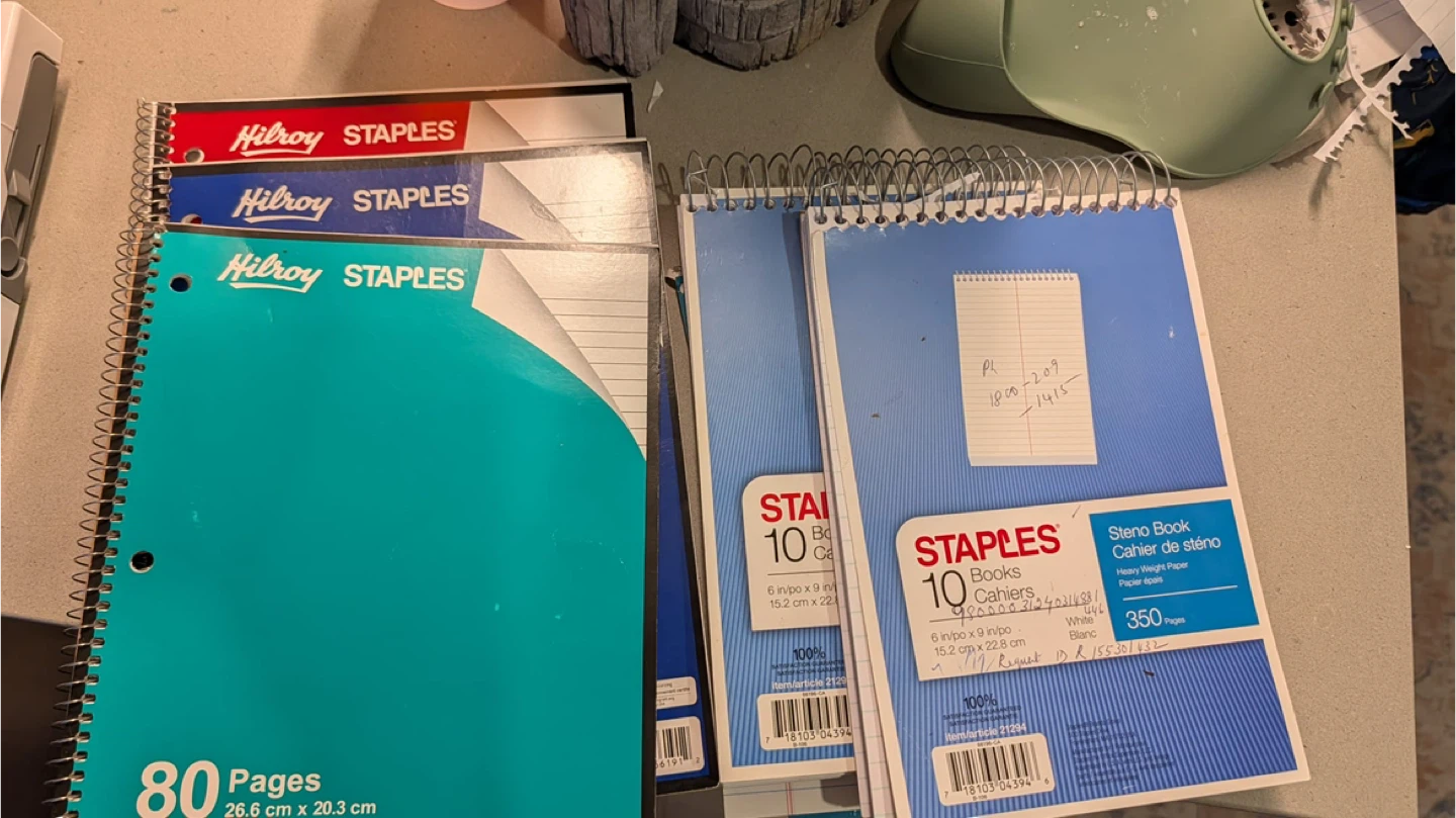 Notepads and notebooks