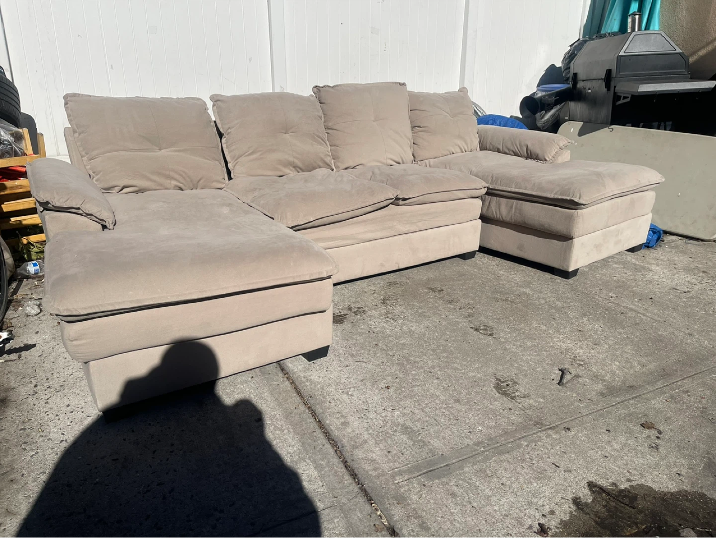 Beige Sectional Sofa with Double Chaise (PICK UP ONLY) - photo 2