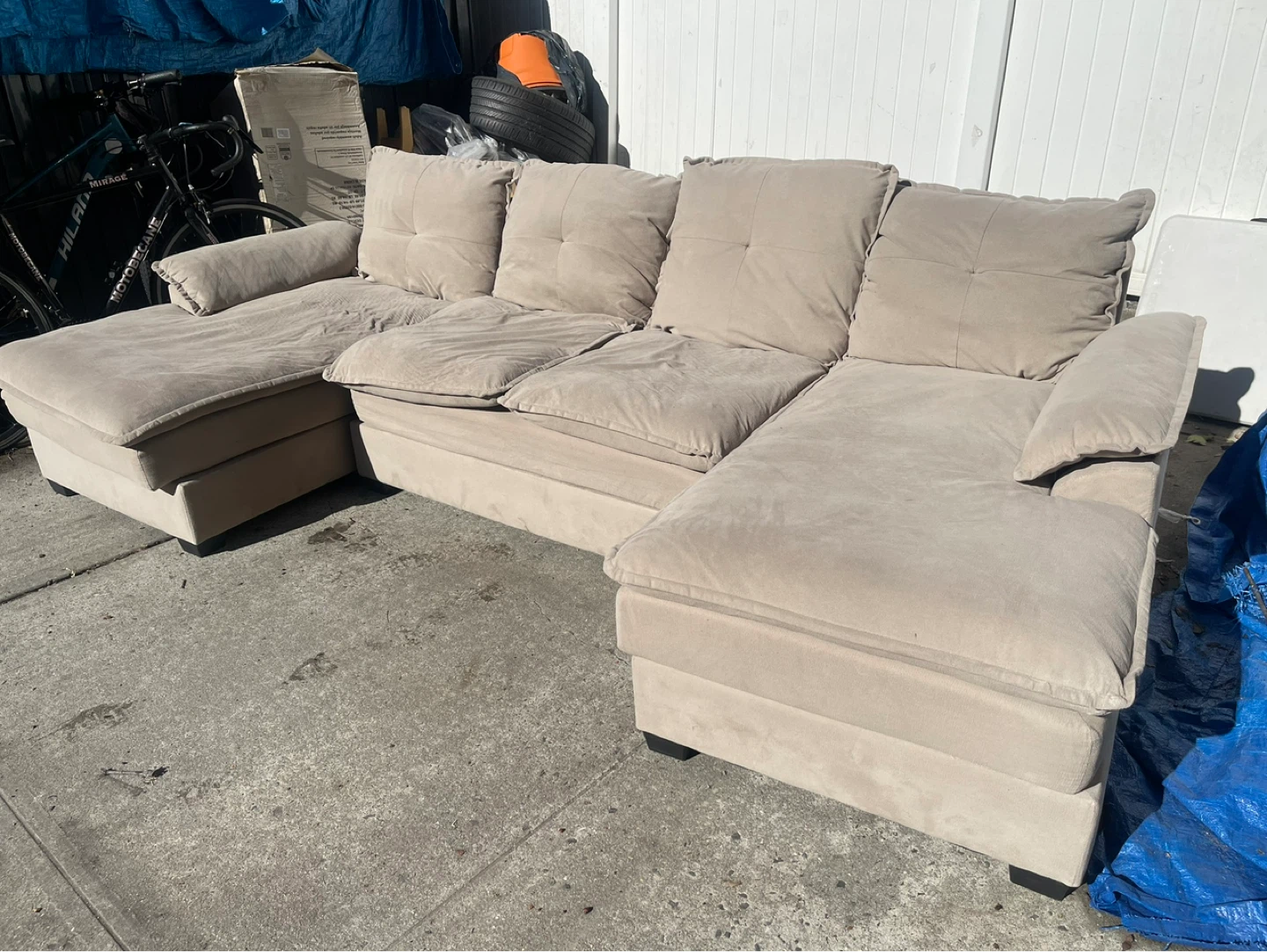 Beige Sectional Sofa with Double Chaise (PICK UP ONLY) - photo 4