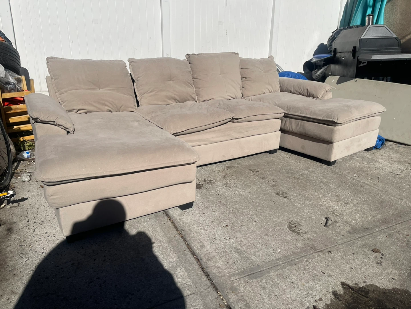 Beige Sectional Sofa with Double Chaise (PICK UP ONLY) - photo 3