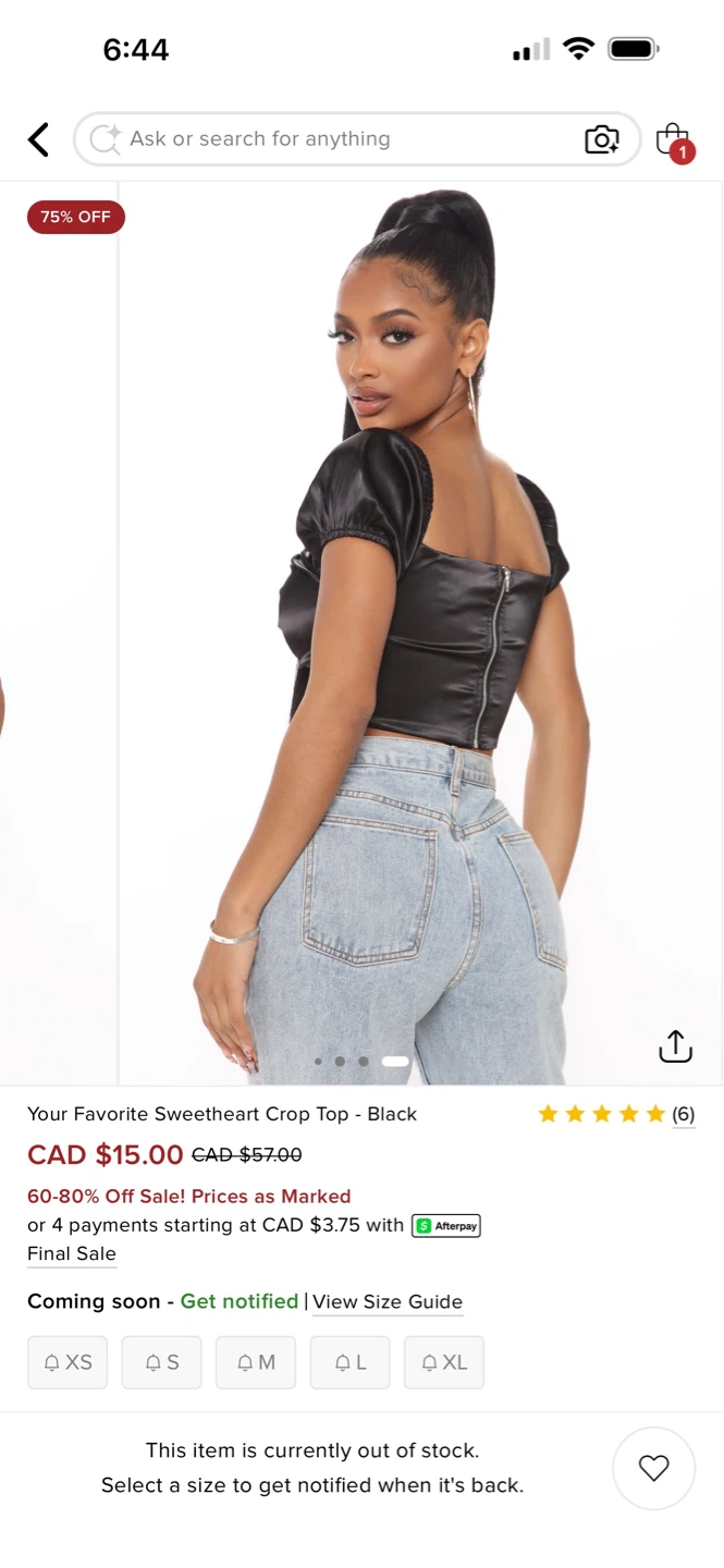 Fashion Nova Sweetheart Crop Top - Black - photo 4