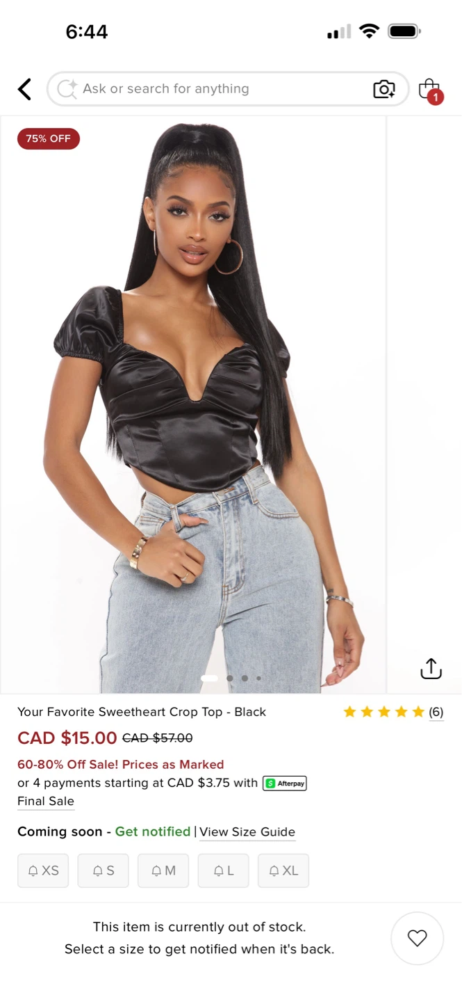 Fashion Nova Sweetheart Crop Top - Black - photo 3