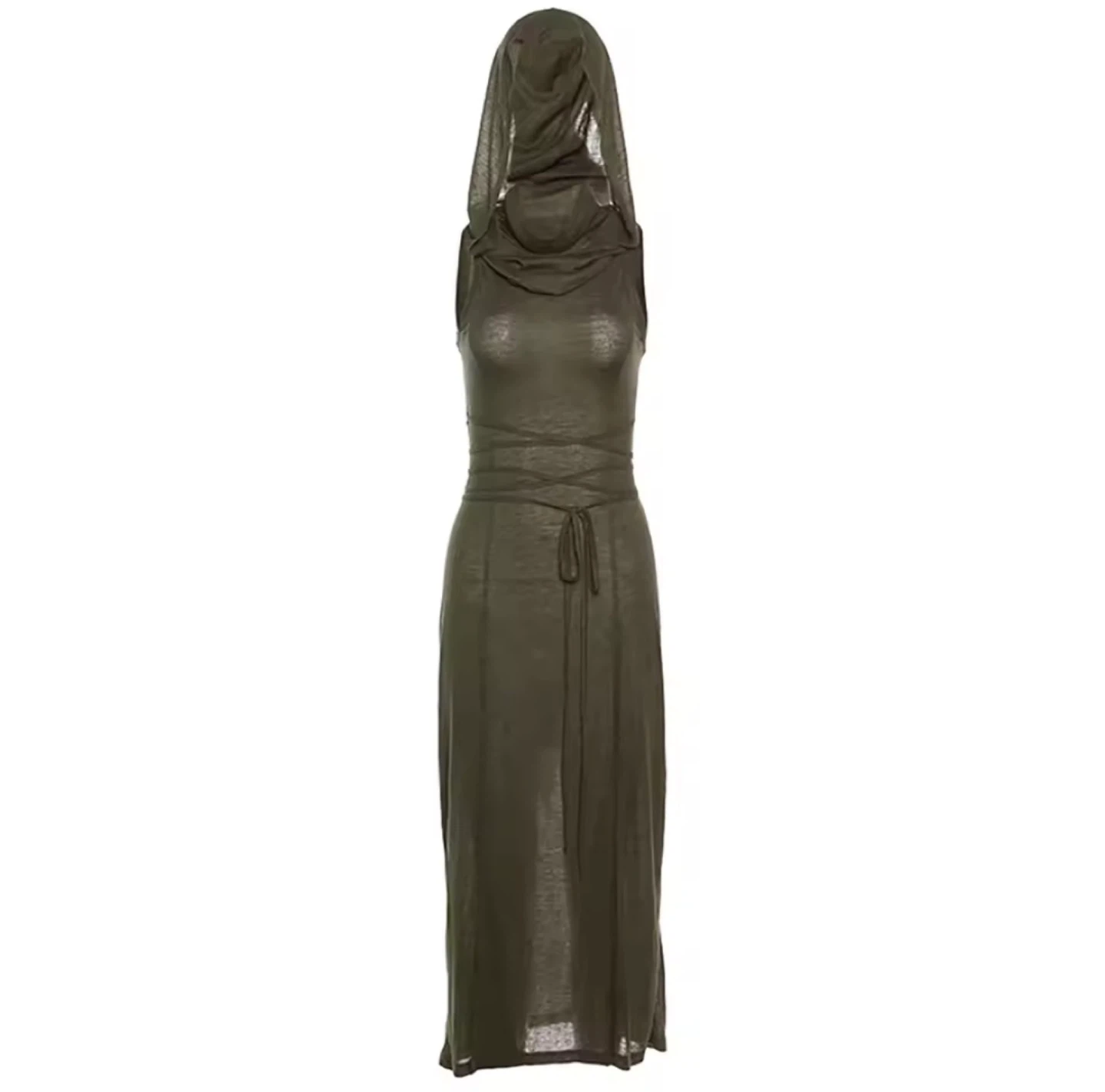 Hooded Gothic Slit Dress – Sexy Festival Maxi - photo 2
