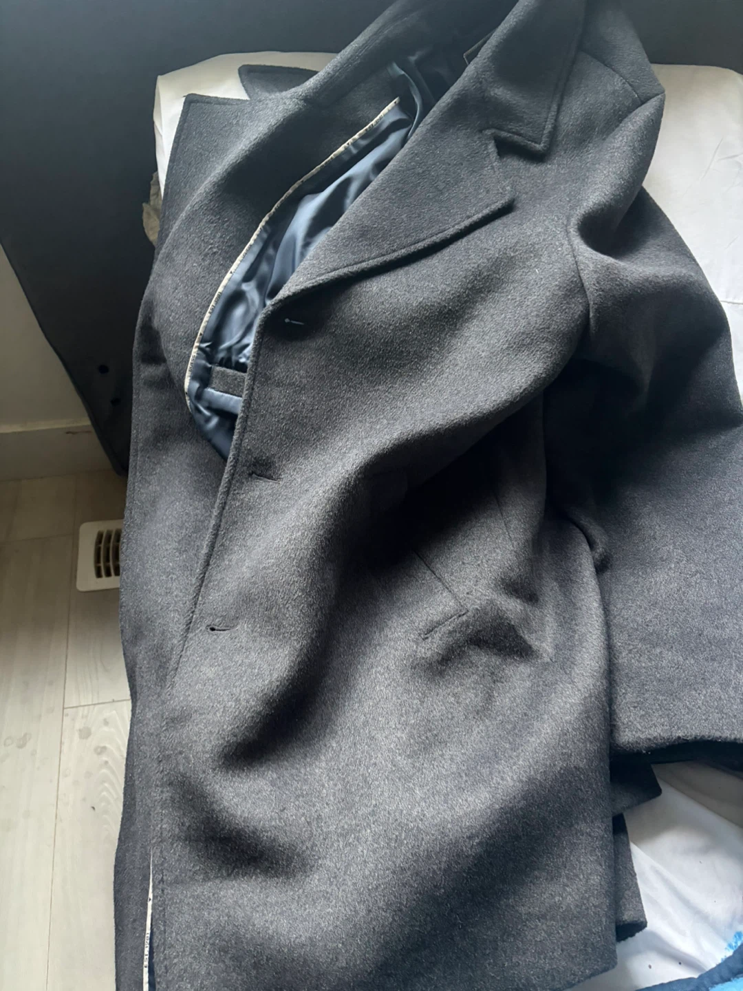 Guess Men's Wool Blend Overcoat - Charcoal Grey - photo 2