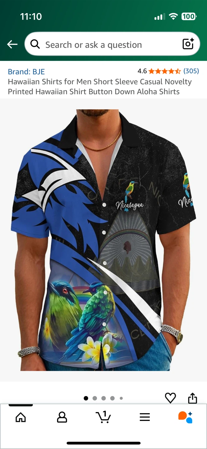 Men's Nicaragua Hawaiian Shirt - photo 3
