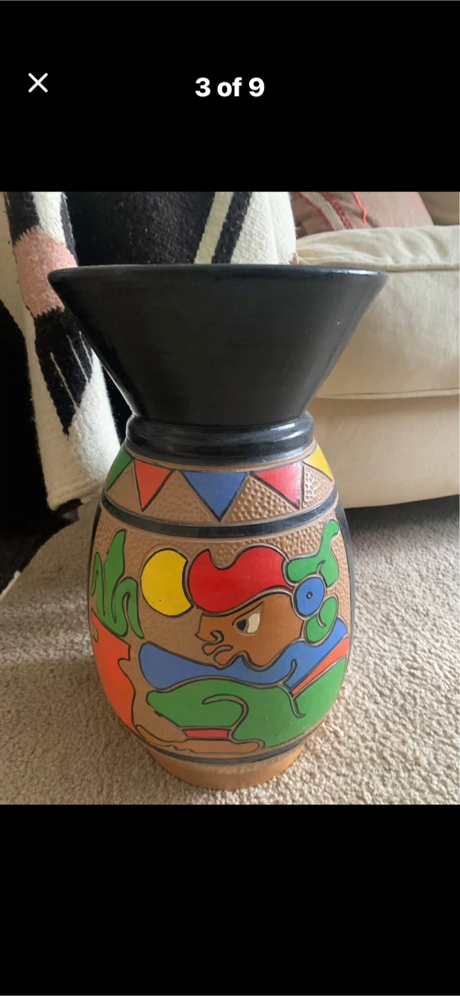 Vintage 60’s Folk Art Ceramic Vase - photo 3