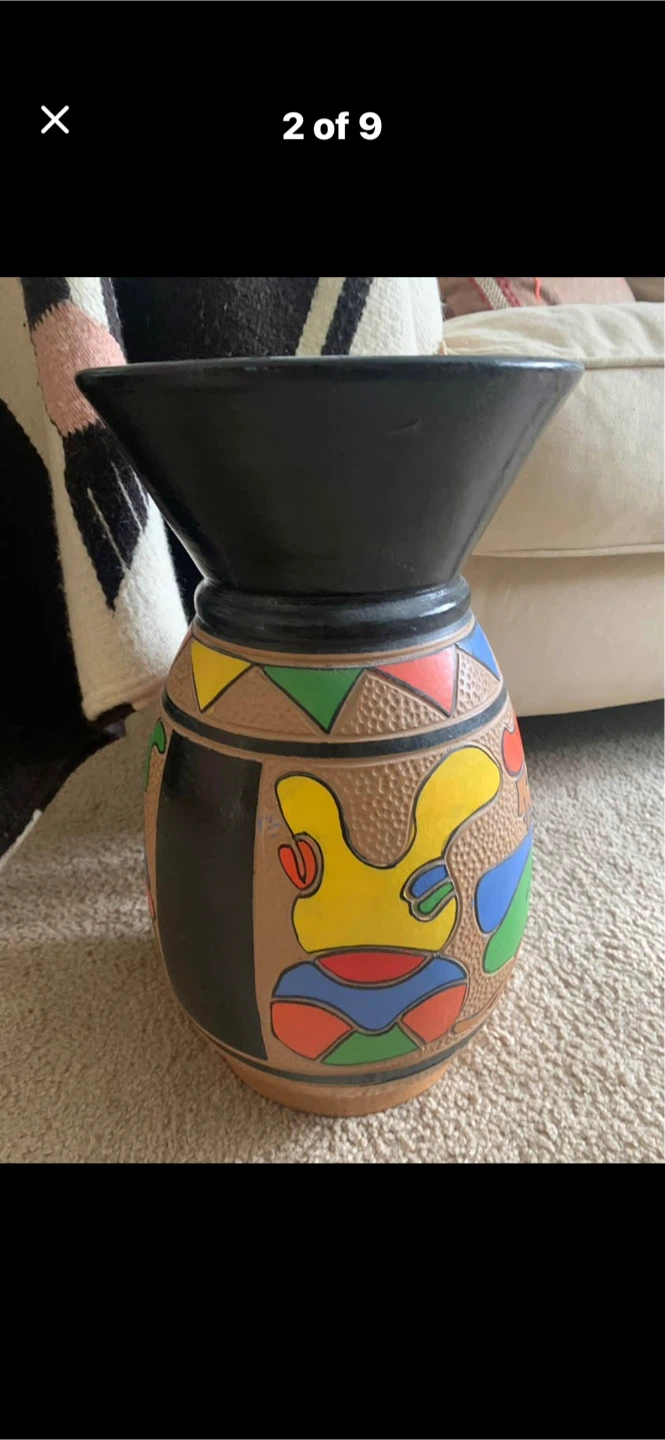 Vintage 60’s Folk Art Ceramic Vase - photo 2