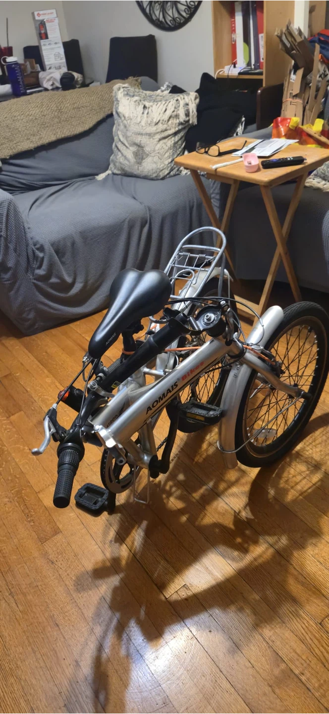 AOMAIS Silver Folding Bicycle - photo 3