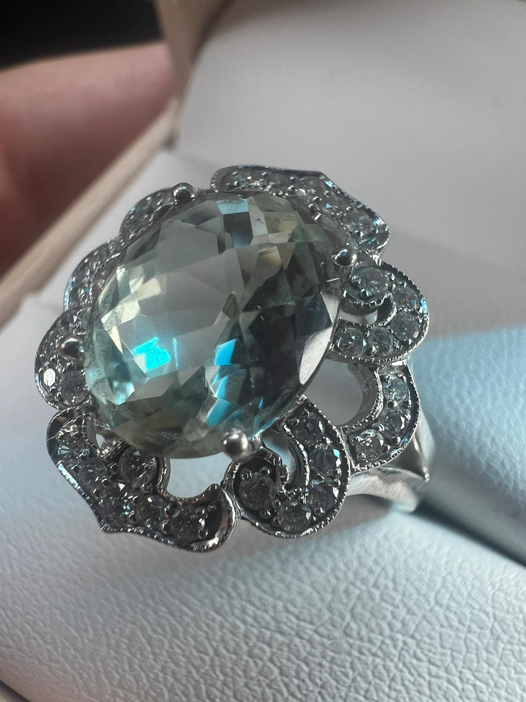 10 k  aquamarine & Diamond Ring - photo 3