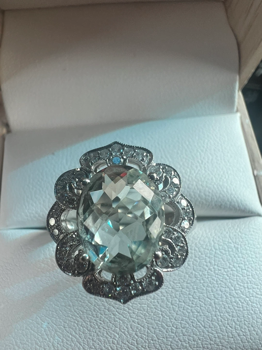 10 k  aquamarine & Diamond Ring - photo 2