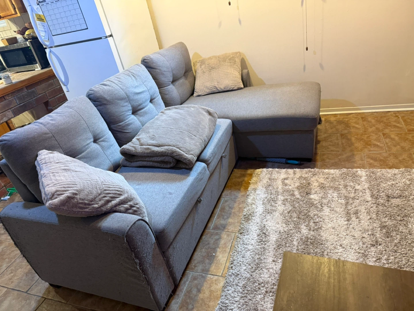 Grey Sectional Sofa with Storage - photo 3