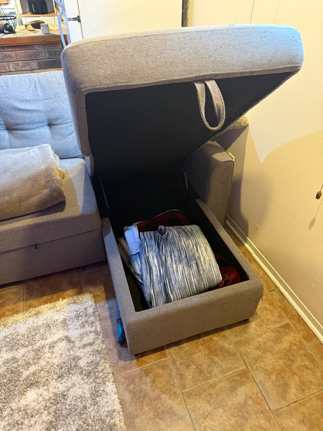 Grey Sectional Sofa with Storage - photo 4