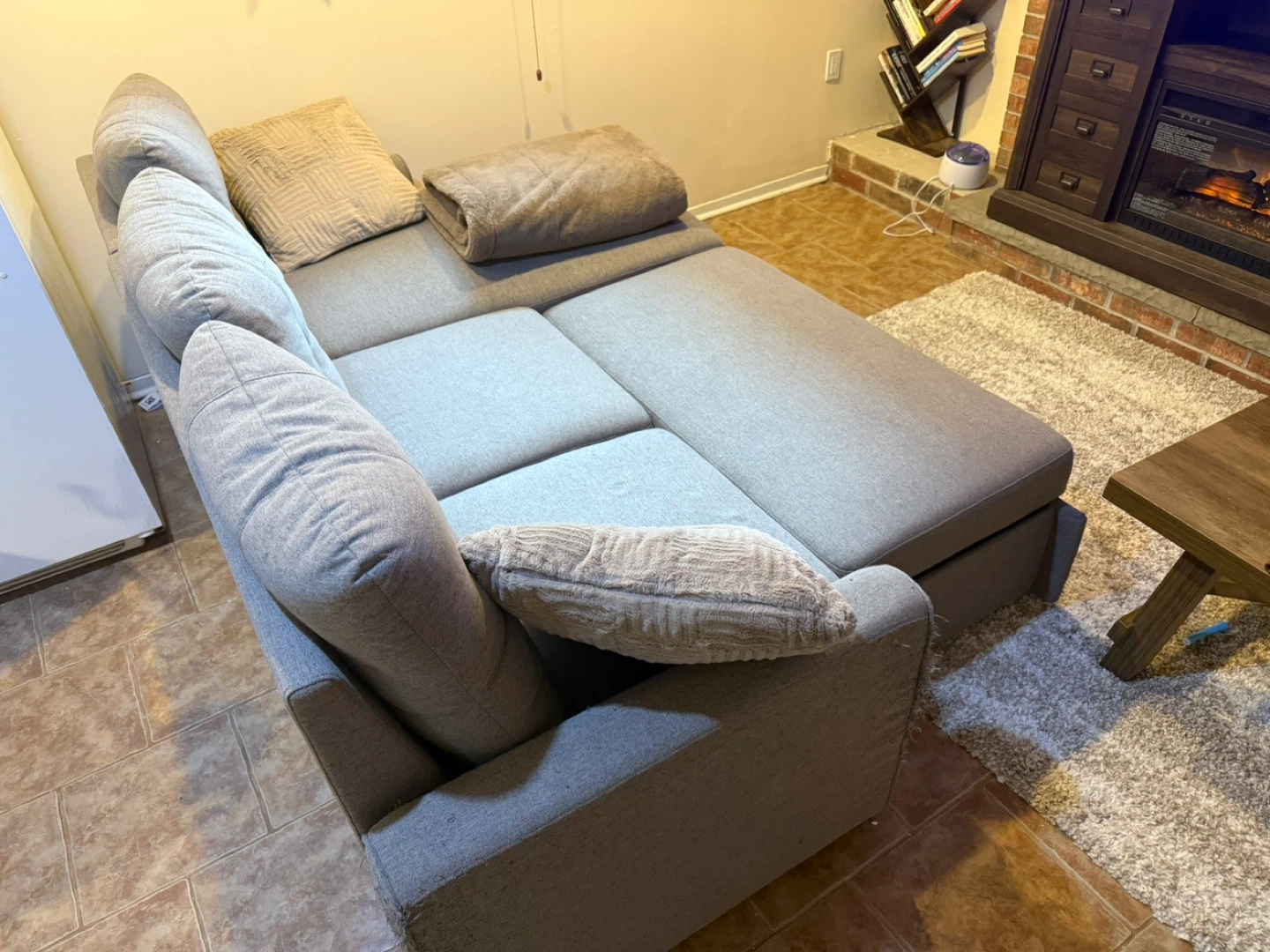 Grey Sectional Sofa with Storage - photo 2